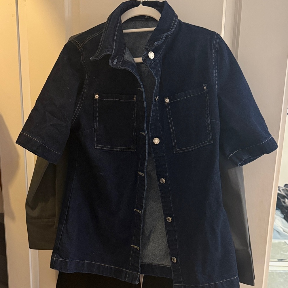 Fashion Nova Dark Blue Denim Top/jacket